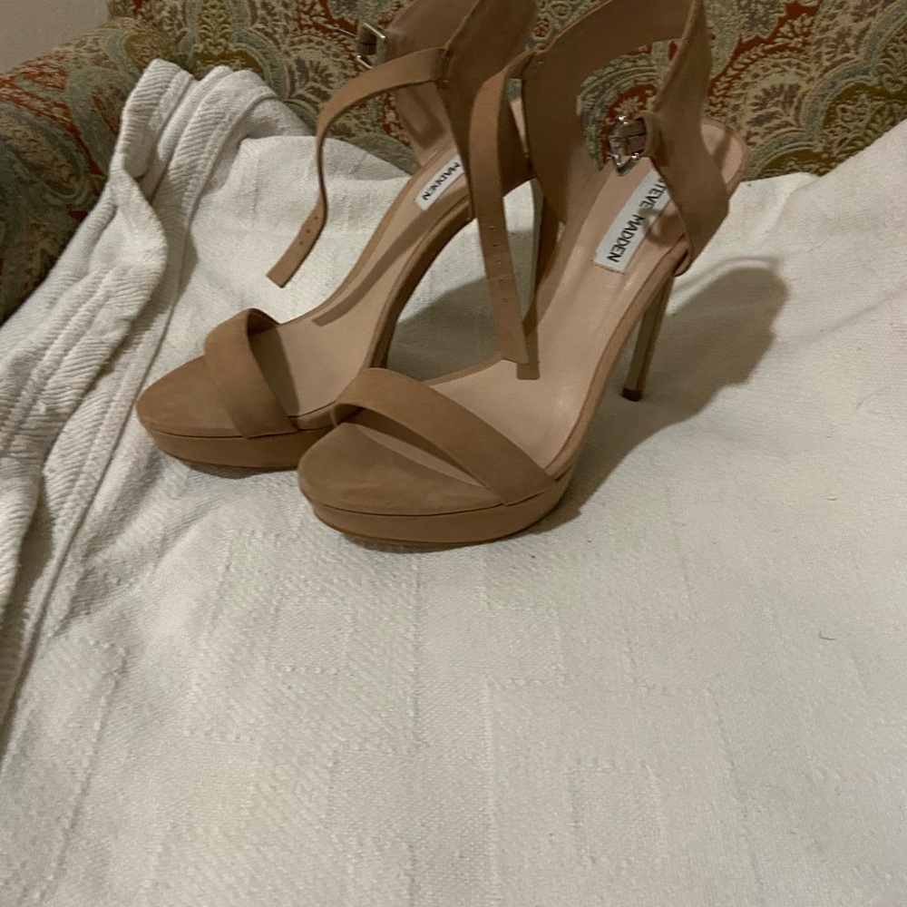 Steve Madden Nude Strappy Platform Heels